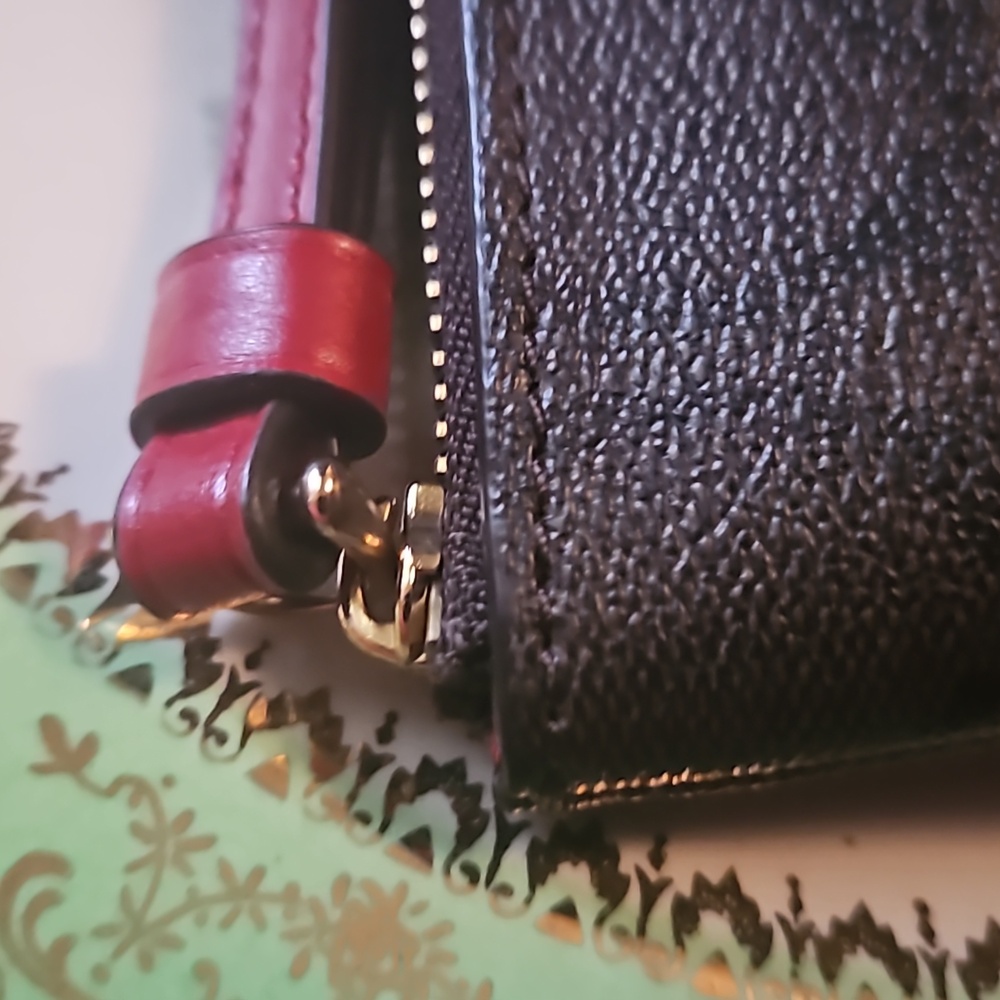 NWT Coach Corner Zip Wristlet IM/Brown 1941 Red - Picture 5 of 15